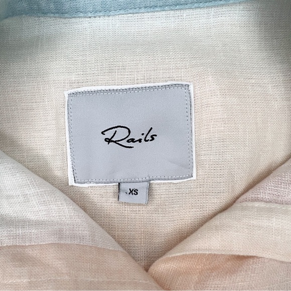 Rails Charli Sunset Gradient Button Down Shirt Linen Blend Long Sleeve size XS - Picture 5 of 8
